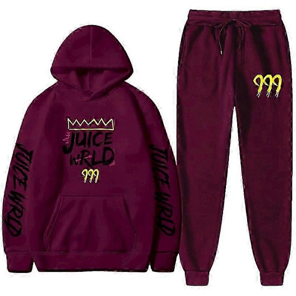 Ny Juice World Hoodie Träningsoverall Sweatshirt + Joggingbyxor Juice Wrld Juice Wrld Juice Wrld Trap Rap Regnbåge Tomografi Juice Wrld Red wine 1 S