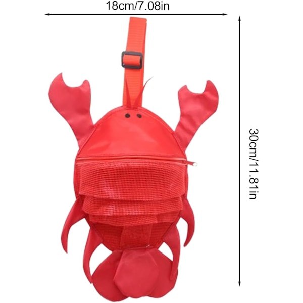 Lobster Mesh Strandveske Barn, Skjell Samleveske For Barn, Skjell Brystveske Strandleketøy Mesh Veske For Gutter Jenter Rød
