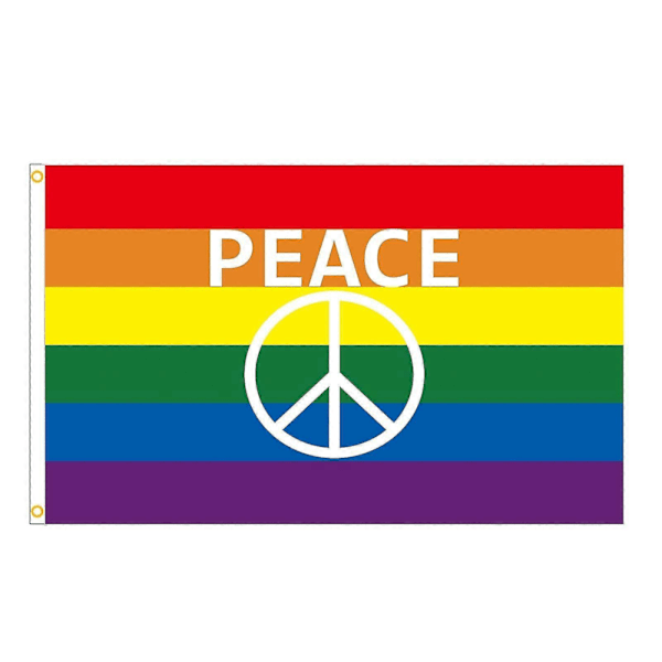 Fredsflag 150 X 90 Cm, Vaskbar Levende Farve UV-Resistent Regnbueflag Fred Flerfarvet Flag Til Fest Festival