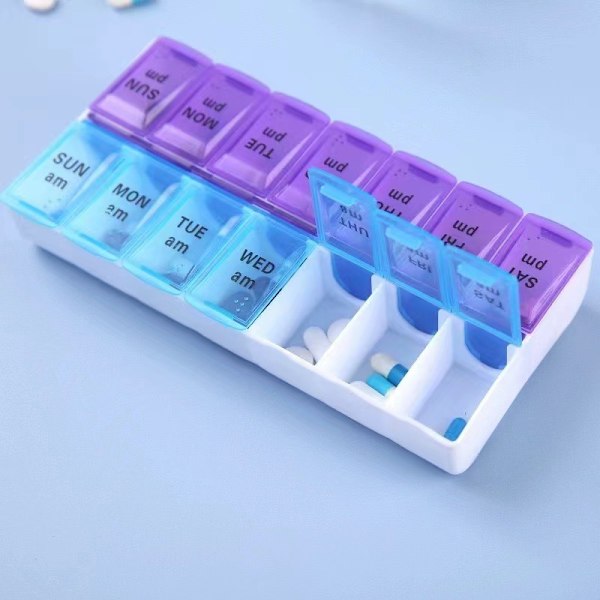 Praktisk 14-rums Medicin Tabletboks