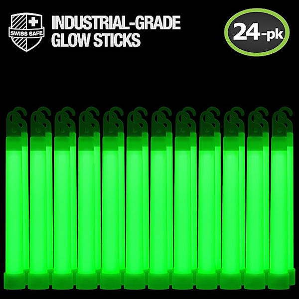 Premium 6\" Glow Sticks - Extra Starka, 12+ Timmar Varaktighet, Redo för Nödsituationer