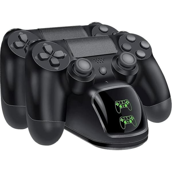 Trådløs kontrollerlader PS4 Dobbel lader Kontrollerlader PS4 Spillkontrollerlader med LED-lys