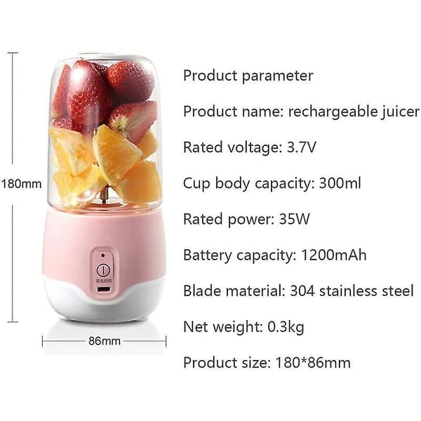 Mini juicer, bærbar juicer, elektrisk juicer kop til husholdningsbrug, egnet til kontor, udendørs