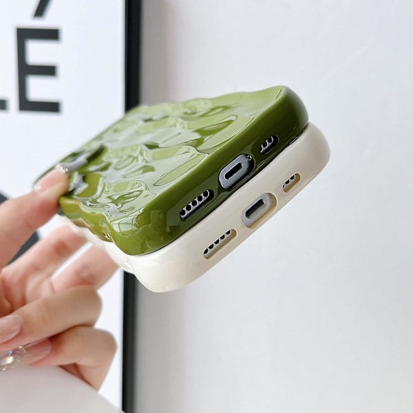 Vandbølge Mønster Krøllet Bølge Ramme Blød Kompatibel med iPhone Cover (Hvid, iPhone 12 Pro Max)