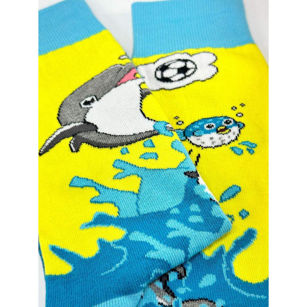 Delfiinit ja jalkapallosukat Sock Pandasta (Adult Large)
