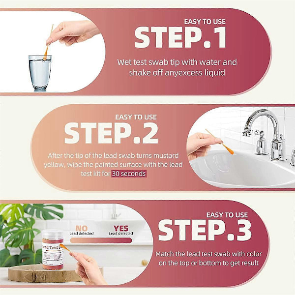 Bly Test Kit Podepinde - Bly Maling Test Kit, Bly Check Podepind Brug, Testresultater i (30 STK)