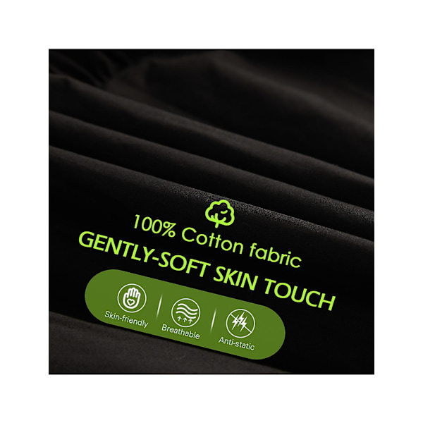Dame Kort Underskørt Underkjole Til Kjoler 100% Bomuld Halv Underkjole Med Blondekant Elastisk Talje Antistatisk XL Black-55cm Length