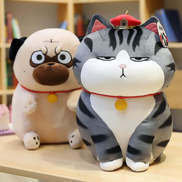 30-50 cm Länge leve My Emperor Cat Doll Bazaar Svart plyschleksak högkvalitativ Kawaii Cartoon Anime stoppad kudde Julpresent för barn A 55cm