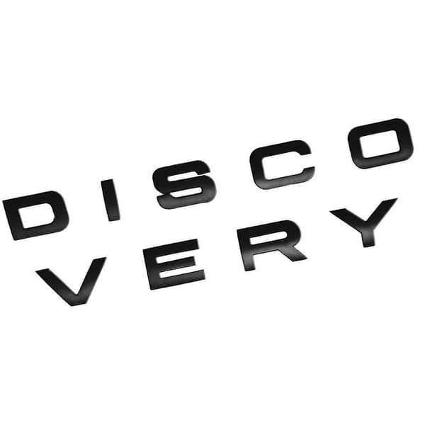 2 sæt 3D blank sort bogstav Discovery bil bag foran badge emblem mærkat - blank sort mat