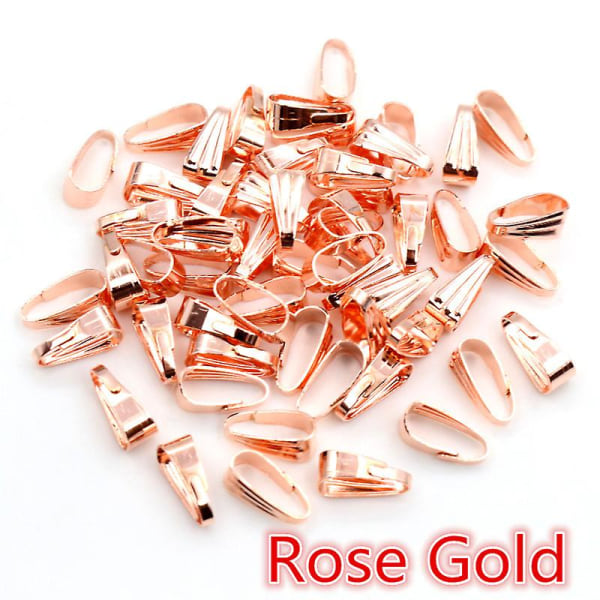 100 stk 9*4 mm flerfarvet DIY vedhæng halskæder Rose Gold