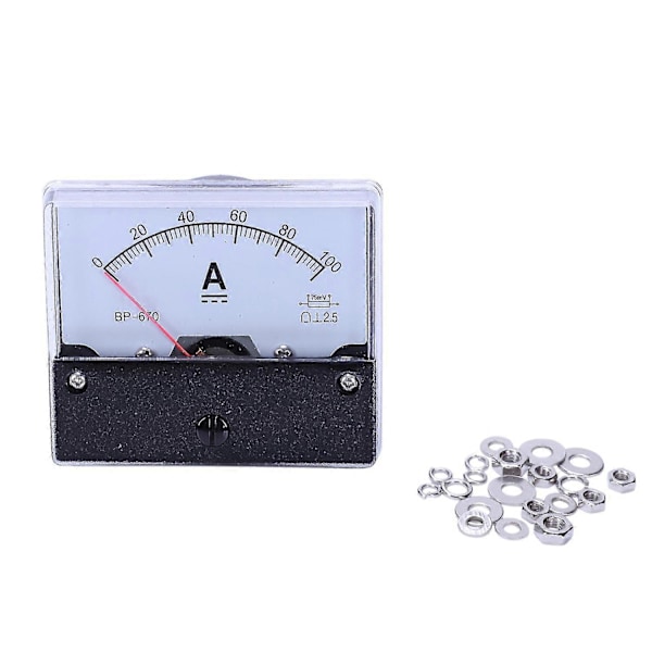 DC 100A Analog Panel Ampere Strømmåler Amperemeter DH-670