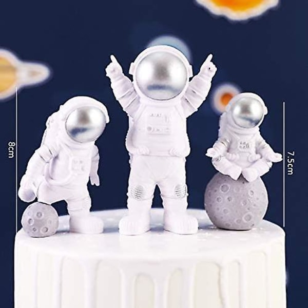 Astronauttihahmot Kakunkoriste Avaruusaiheinen Kakunkoristelu Avaruusmies Malli Näyttö Pienoisastronauttilelusetti 3 kpl