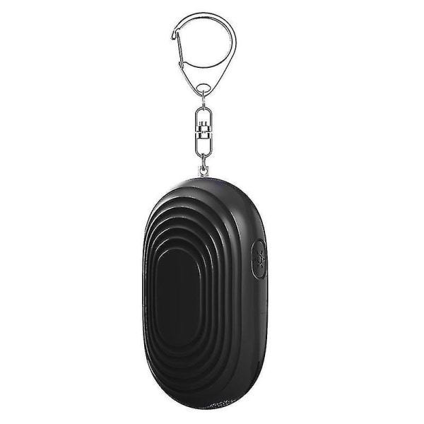 Lommealarm, personlig alarm 120 db personlig nødsikkerhedsalarm med led lys Lille bærbar nøglering (sort)