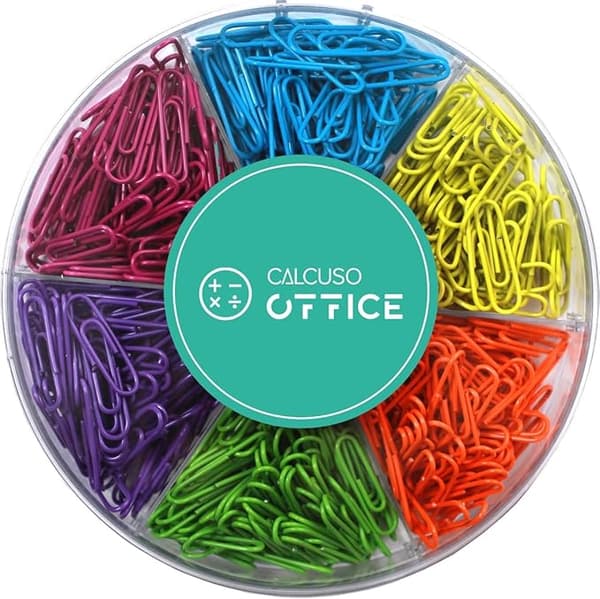 Blandede Papirclips, Assorterede Farver, 500 Styk