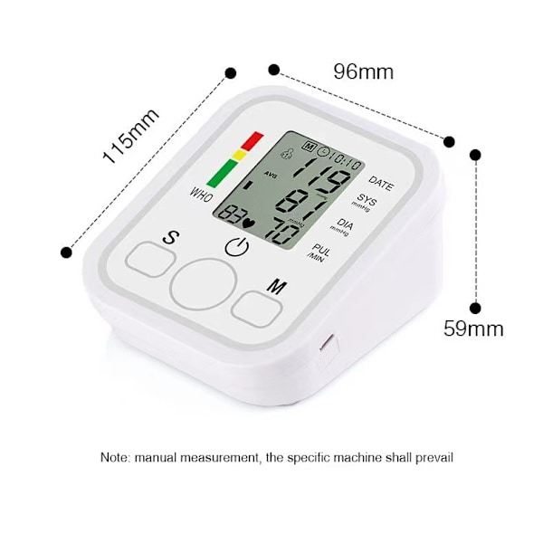 Arm blodtryksmåler, elektronisk blodtryksmåler til hjemmet, fuldautomatisk arm blodtryksmåler med stemmefunktion