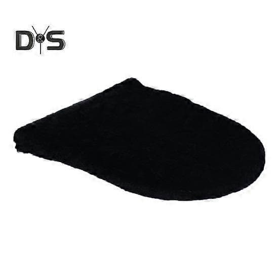 Toalettlokkdeksel i ensfarget, ultra-myk med elastisk bånd, sklisikkert materiale, vaskbart, universell passform, baderomstilbehør black