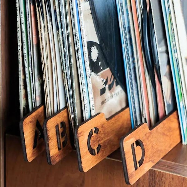 Alfabetiske Vinylpladeinddelere Robust Pladeholder Rack Guides Til Kvinder Mænd Unisex