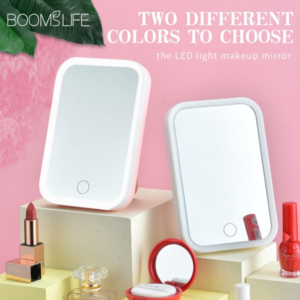 makeup spegel med ljus 3 färger pekskärm bärbar 3lights white B