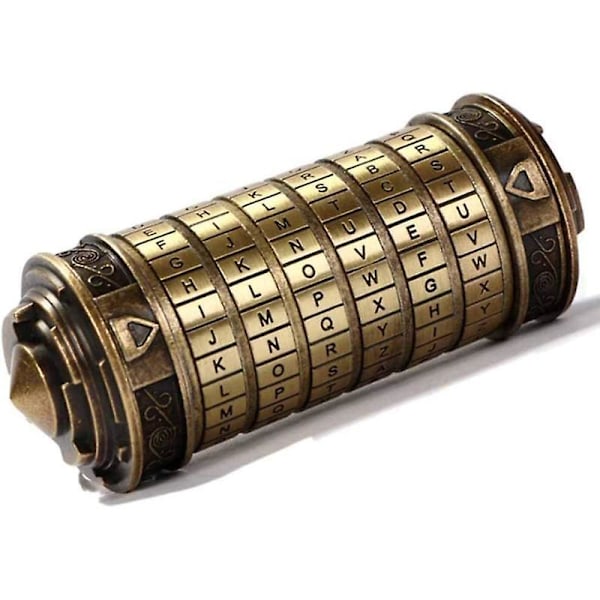 Cryptex Da Vinci Code Mini Lås Puslespill Bokser med Skjulte Rom Valentinsdag Bursdagsgaver, Messing
