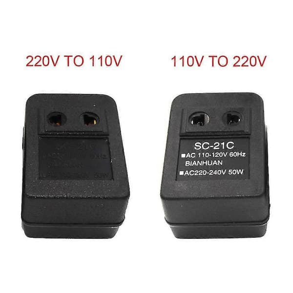 AC 220V til 110V/110V til 220V AC Strømspenningsomformer 20W Adapter Reise Transformator Regulator