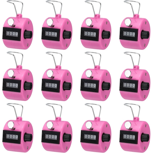 Teller, Telleteller, 4-sifret Håndteller, Håndholdt Liten Gymteller i Plast (Rosa)