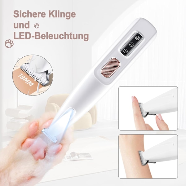 Pet Micro Precision Trimmer, 2024 Ny Uppgradering Hundtass Trimmer med LED-Ljus, Tyst Husdjurs Hårtrimmer, Vattentät Husdjursklippare