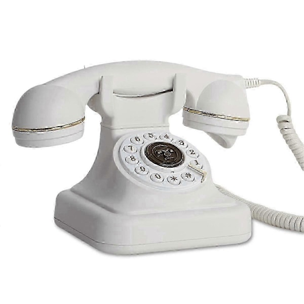 Audio Guest Book -puhelin, retro, pyörivä, antiikki, äänivieraskirjapuhelin, viestin ääninauhuri, vintage-puhelin - Hyvä White
