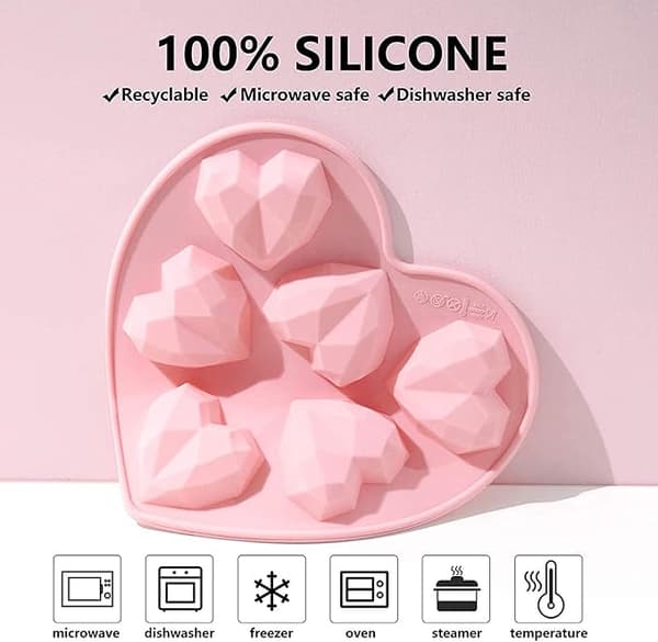 3D Hjerteformede Silikoneforme - 2 Pakker Bageform til Varm Chokolade Bombe Kage Gelé Dome Mousse Dessert