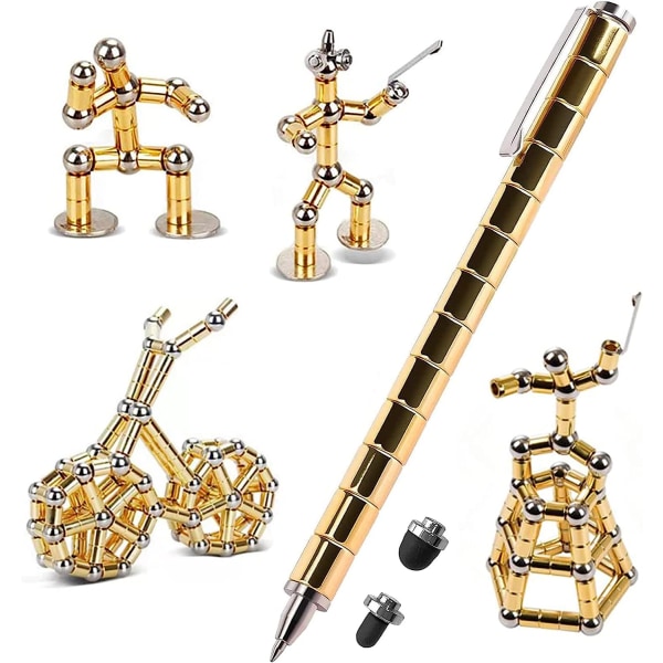 Creative Metal Magnetic Pen Dekompression Toy Fidget Pen Gold