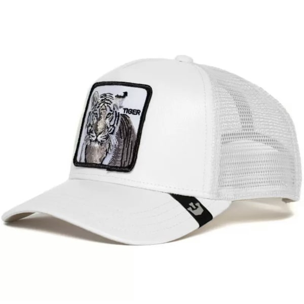 Brodert Mesh-caps med dyreprint - Snapback - Hvit Tiger