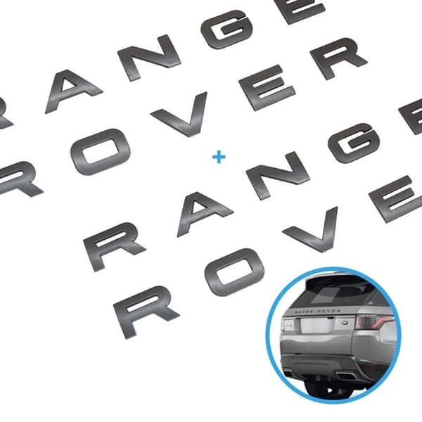 Matta silver Range Rover X2-emblem, fram och bak, för Vogue Sport Evoque