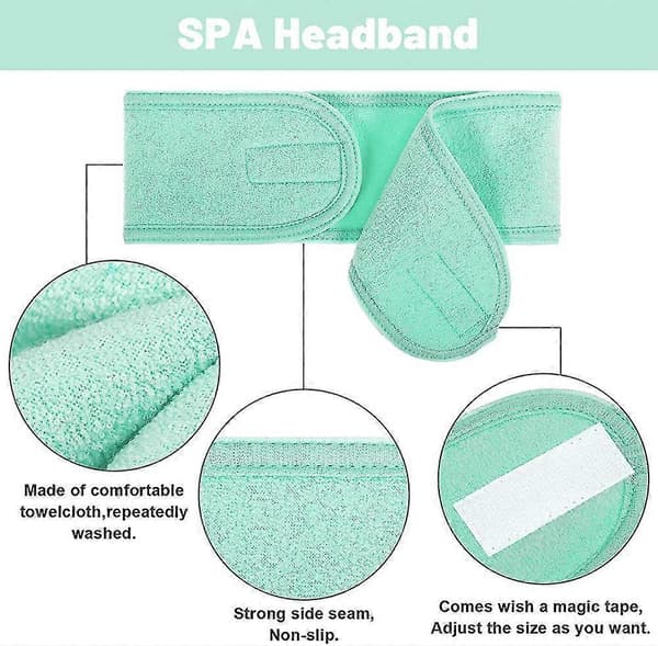 4 stk. Spa Hårbånd, Sminke Hårbånd, Elastisk Frotté Hårbånd for Sport