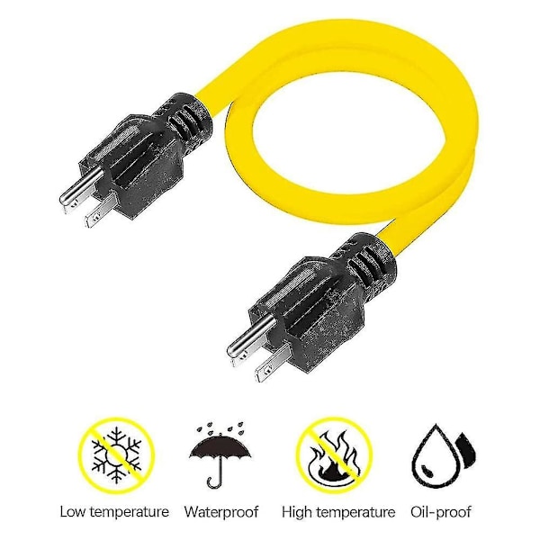 Hannforlengelseskabel for menn, RV & Generator Adapterkabel, 5-15p for overføringsswitch, 12awg 125v Dobbel hann