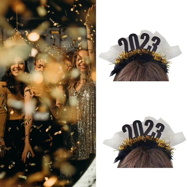 2023 New Year Hairhoop 2023 Hyvää Uutta Vuotta Hiusnauha Juhlapäähineet