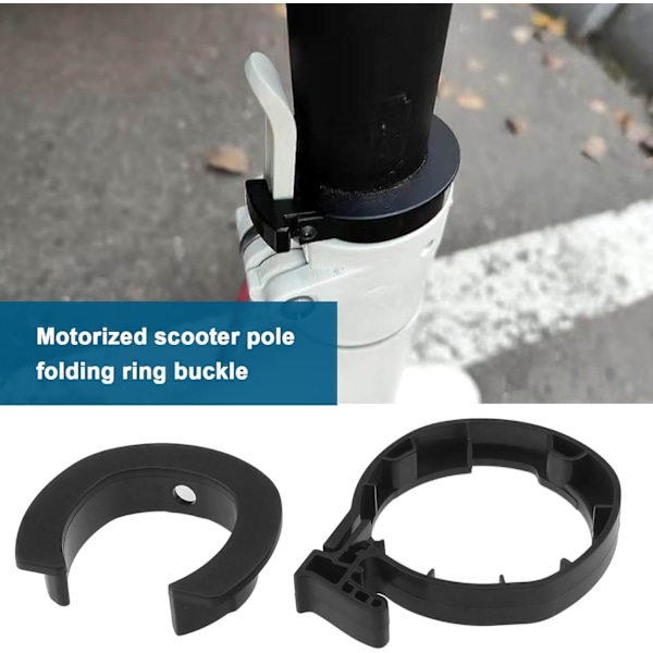 2 Stycken Scooter Fällningslåsring Kompatibel med Ninebot Max G30 Elektrisk Scooter Främre Rörstång Skyddsring Ersättningsdelar ABS Svart