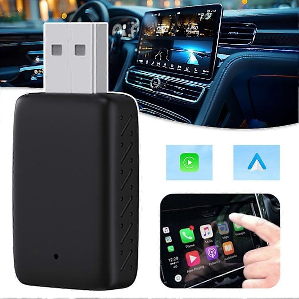 Sladdlös Carplays Androids Auto Adapter Mini Kompakt Carplays Konverterare för SUV-fordon