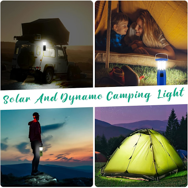 LED Solcell Handvev Generator LED Lampa/Lyckta/Belysning för Utomhuscamping/Jakt/Vandring/Segling
