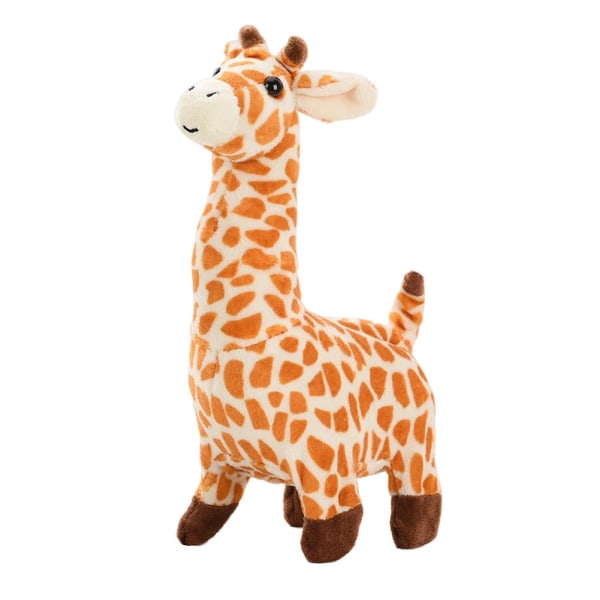 Gå giraff Elektrisk plyschleksak med musik Ljud Rörelser Batteridriven Mjuk tecknad Djur Interaktiv leksak Barn Födelsedagspresent Orange