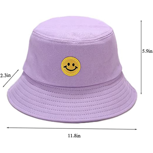 Bøttehatt i bomull Ensfarget strandhatt Sommerreiser Solhatter Fisherman Cap（Lys lilla） Light Purple