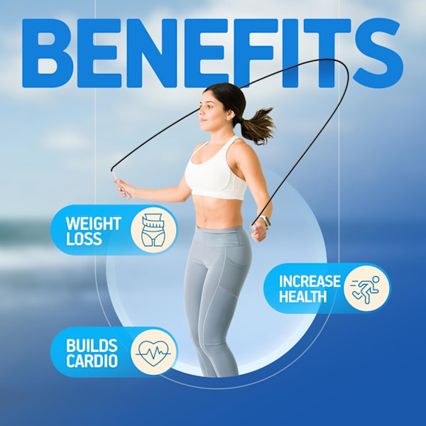 Sports Springreb, Justerbart Sjippetov til Børn og Voksne Fitness, Crossfit, Sport, Boksning 3M