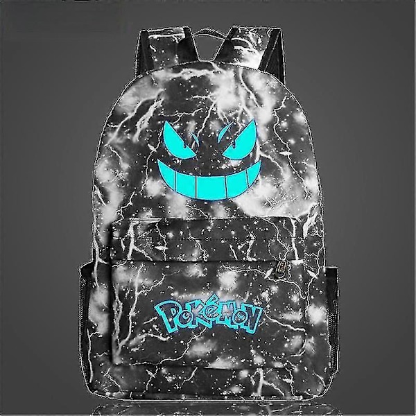 Ny Pokémon Ryggsekk Lysende Skolesekk For Gutter Jenter Studenter Reiseveske Vanntett Slitesterk Mochilas Lightning black