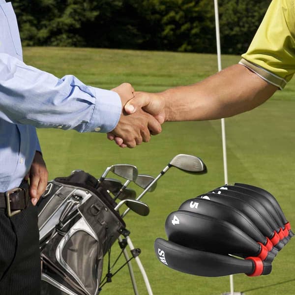 Golf Jern Covers, 9 stk./Sæt GLOOF Golf Head Covers Sort Silikone Gummi Golfkølle Head Covers Passer til Alle Mærker