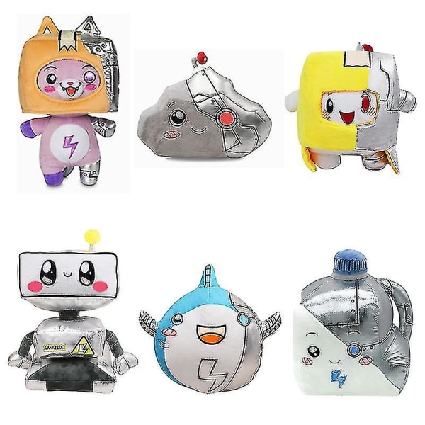 Lankybox Boxy + Foxy + Rocky Plysch mjuk leksak Kid Game Figur Plysch Doll V Robot