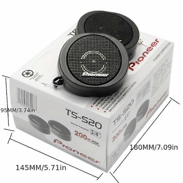 1 Par TS-S20 Høy-Effekt Komponent Dome Diskant Høy-Tone Audio Høyttaler Modifiserte Høyttalere Biltilbehør Max 200W
