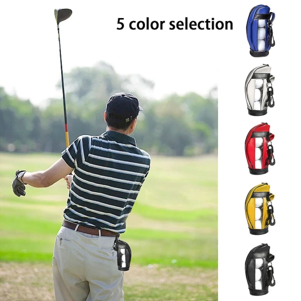 1 set Golfbollsväska Synlig design Dammtät dragkedja anti-scratch Slitbeständigt konstläder Portabel case Midjehållarväska Go White