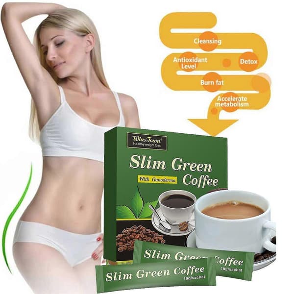 2X 18 Tepåsar Slim Grönt Kaffe med Ganoderma Kontroll Vikt Vikt Te