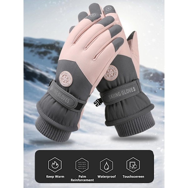 -30℉ Vinter Skihandsker til Koldt Vejr, Vandtætte og Vindtætte Snehandsker med Touchscreen Fingre, Varme Snowboardhandsker til Mænd og Kvinder