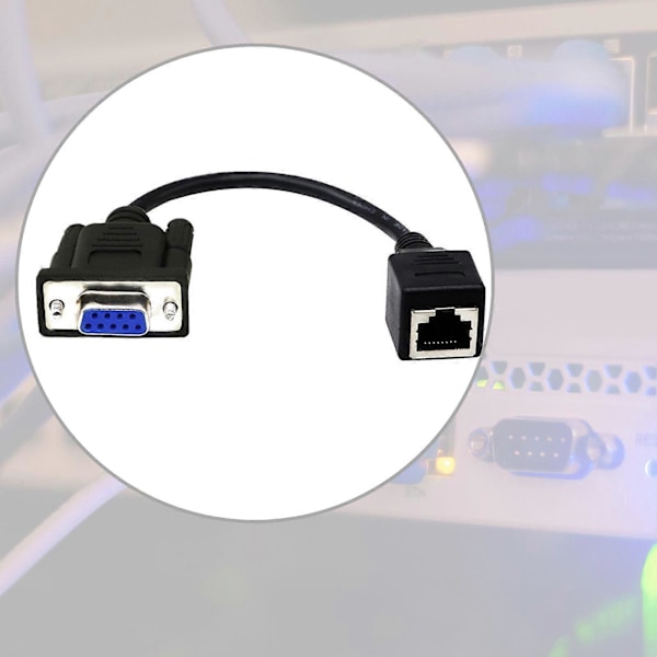 RJ45 - RS232 DB9 9-nastainen uros - RJ45 naaras CAT5 Ethernet-konsolit Ethernet-jatkoadapterit tiedonsiirtokaapeli FM