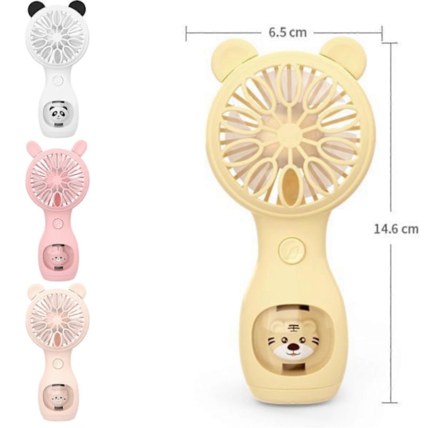 Kädessä pidettävä kannettava minituuletin, luova eläintuuli, USB-lataus, pieni pöytätuuletin