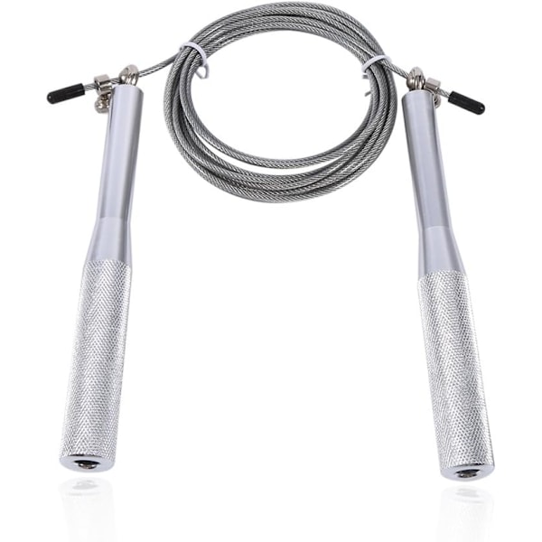 Sjippetov, 3M Aluminiumslegering Speed ​​​​Stål Sjippetov Wire Speed ​​Sjippetov, Dobbelt Shake Øvelse, Crossfit, Boksning, Træning (Sølv)